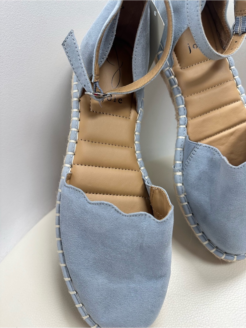 Joie Powder Blue Suede Ankle-Strap Espadrilles - Picture 3 of 8